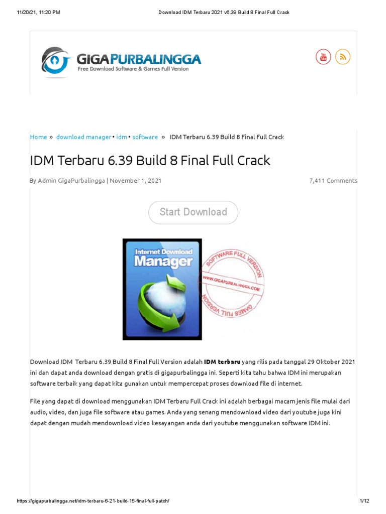 Idm terbaru 2021 v6 39 build 8 final full crack pdf komputer