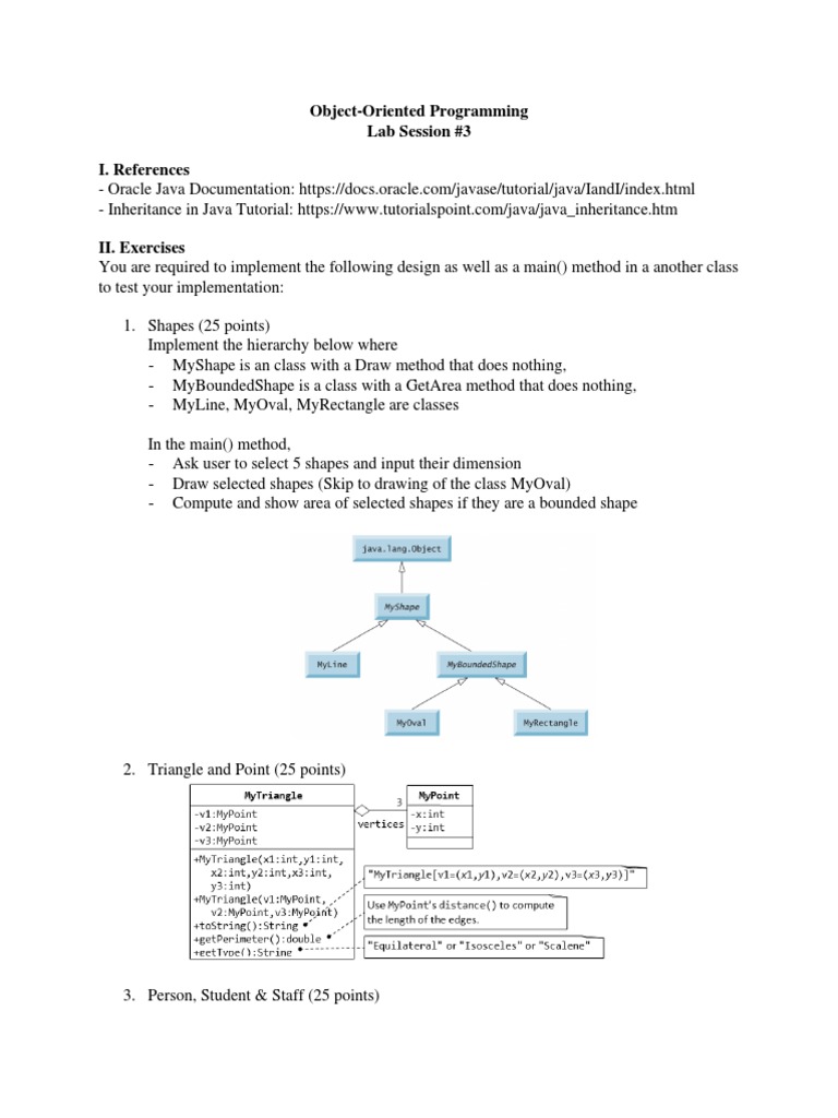 Java OOP Lab: Shape Implementation | PDF | Computers