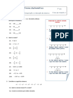 Comparação e Ordenação de Números T3 - 7.º Ano