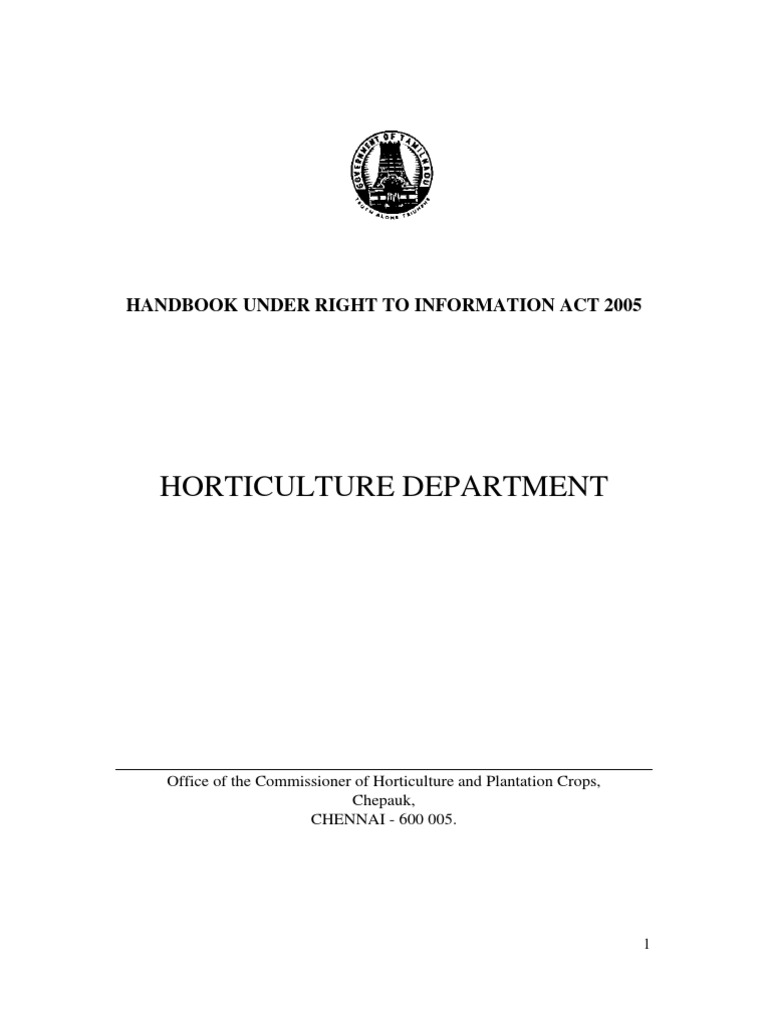 Handbook Horticulture PDF Freedom Of Information Laws By Country