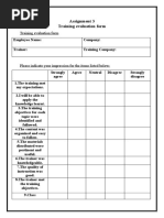 Training Evaluation Form