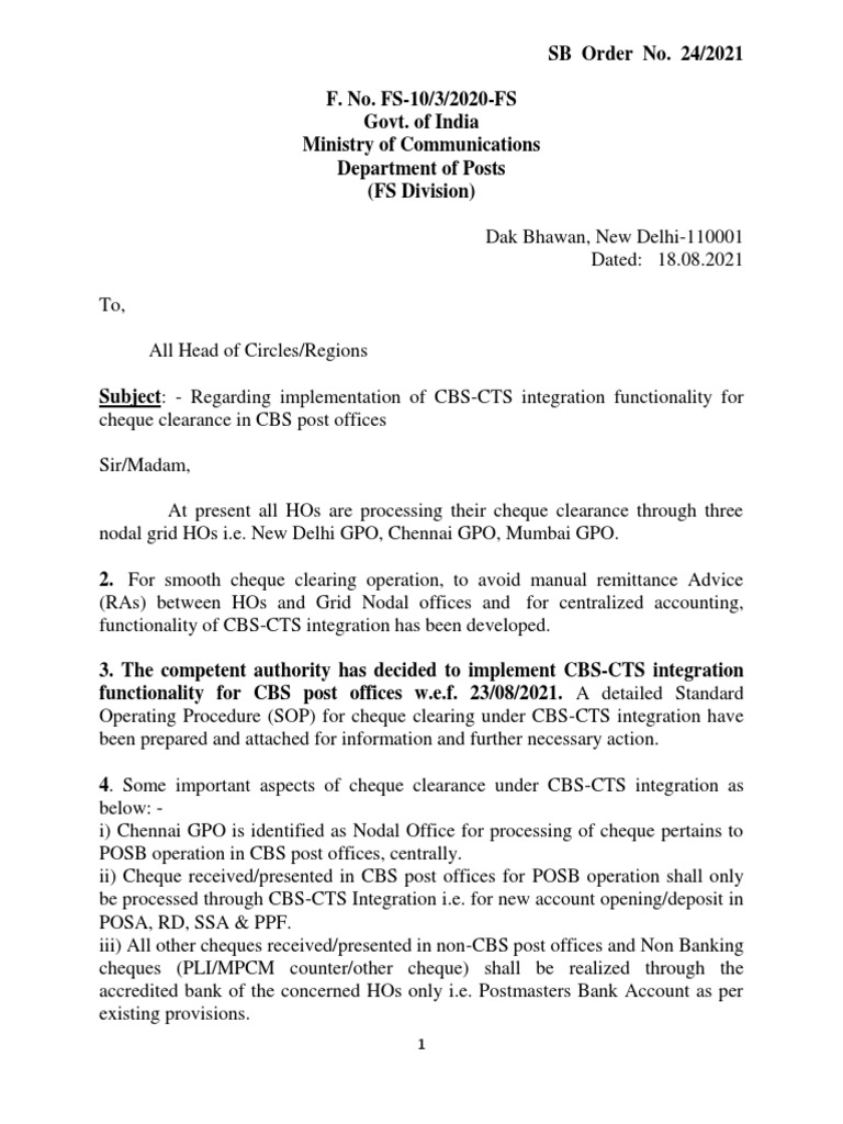 CBS-CTS Integration for Cheque Clearance | PDF | Cheque | Signature