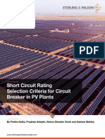 Short Circuit Rating Selection Criteria For Circuit Breaker in PV Plants