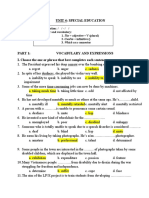 Unit 4: Special Education: Pronunciation: / / - / / Grammar and Vocabulary