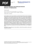 Internet Addiction and Antisocial Internet Behavior of Adolescents