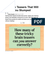 Brain Teasers Pa More