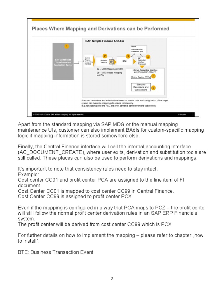Custom Mapping in SAP Central Finance | PDF