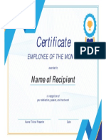 Certificate: Name of Recipient