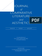 Journal of Comparative Literature and Aesthetics, Vol. 44, No. 1, Spring 2021