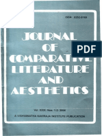 Journal of Comparative Literature and Aesthetics, Vol. XIX, Nos. 1-2, 2006