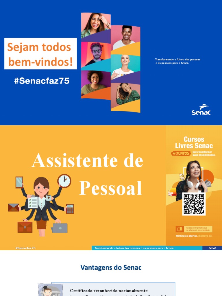 Bem-vindo ao Curso de Auxiliar de Recursos Humanos do Senac Minas | PDF ...