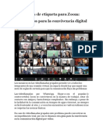 Reglas de Etiqueta para Reuniones Virtuales A Traves de Zoom