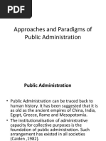 Approaches and Paradigms of Public Administration