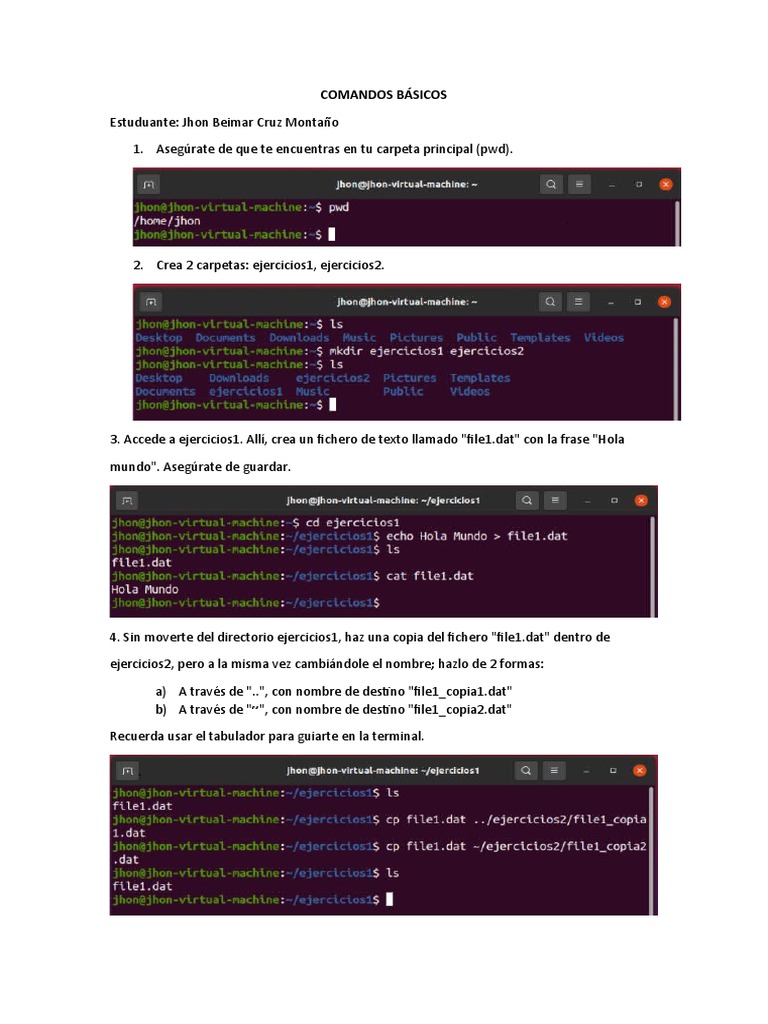 Comandos Linux: Ejercicios Prácticos | PDF | Archivo de computadora ...