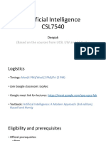 Artificial Intelligence CSL7540: (Based On The Courses From UCB, UW and IIT Delhi)