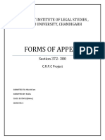 Forms of Appeal: Unversity Institute of Legal Studies, Panjab University, Chandigarh