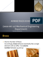 Brass Manufacturing Process Report
