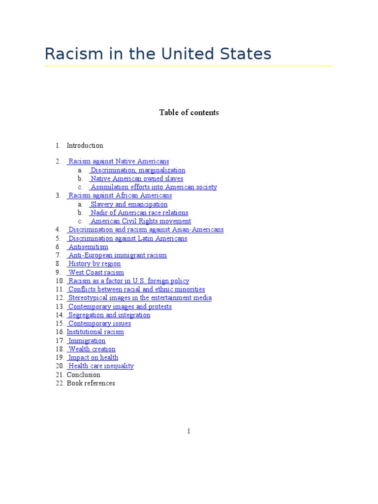 Understanding Racism in America | PDF | Racial Segregation In The ...