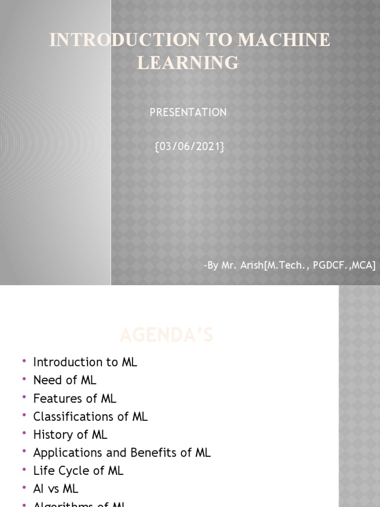 Introduction To Machine Learning | PDF | Machine Learning | Artificial ...