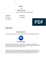 Project OF Industrial Field: To Study The Market Strategies of Procter & Gamble