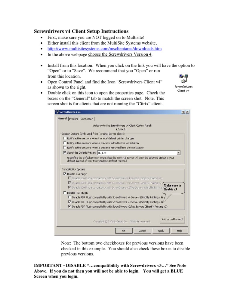 Screwdrivers Client v4 Setup Guide | PDF | Computers