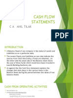 Cash Flow Statements: C A Anil Tilak