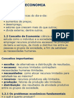 Introdução à Economia: Problemas Fundamentais e Divisões de Estudo