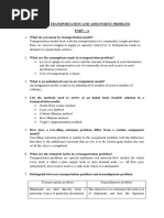 Unit - Iv - Transportation and Assignment Problem Part - A