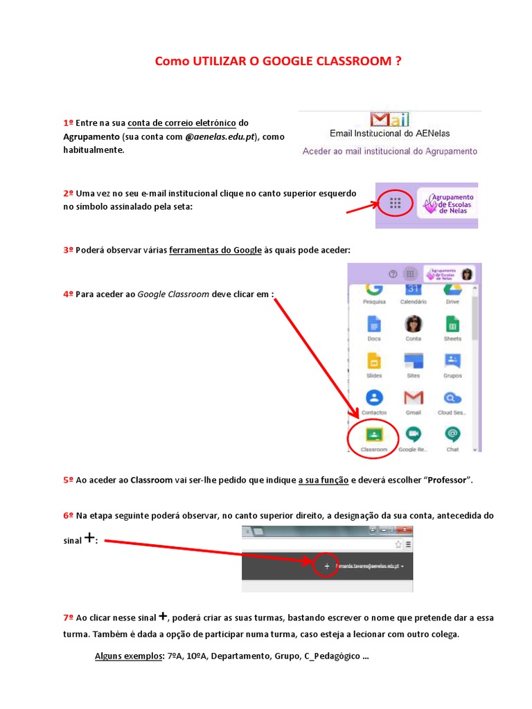 Tutorial Google Classroom para Professores | PDF | YouTube | Informática