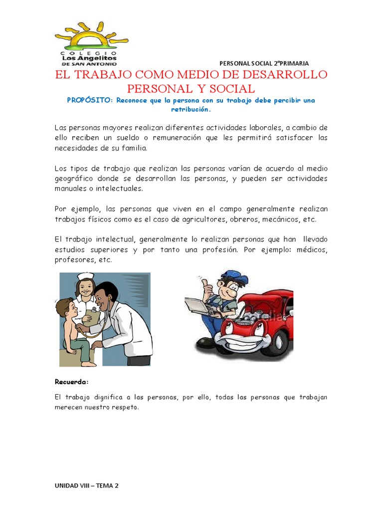 El Trabajo Como Medio de Desarrollo Personal y Social | PDF