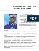 A Monsieur Le Général de Corps D'armée Jean Baptiste TINE (Seydina Oumar Touré)