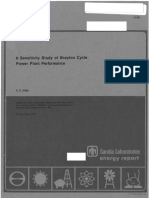 A Sensitivity Study of Brayton Cycle Power Plant Performance