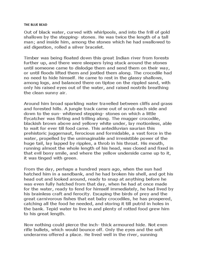 The Blue Bead PDF Crocodile