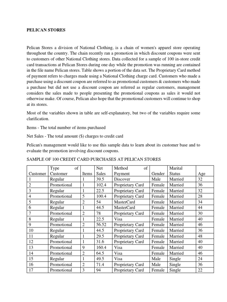 Pelican Stores | PDF | Visa Inc. | Master Card