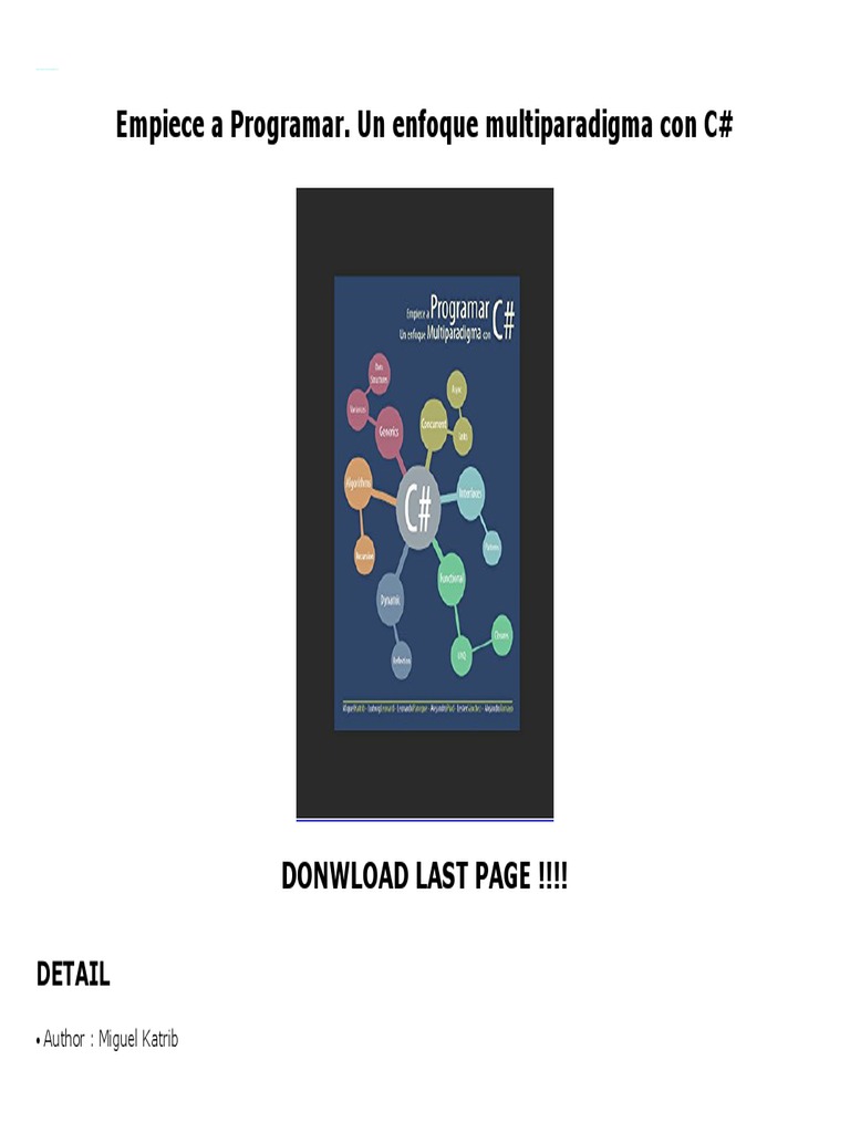 Empiece A Programar Un Enfoque Multiparadigma Con C 181127181243 | PDF