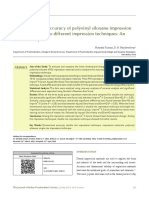 The Dimensional Accuracy of Polyvinyl Siloxane Impression Materials Using Two Different Impression Techniques: An Study