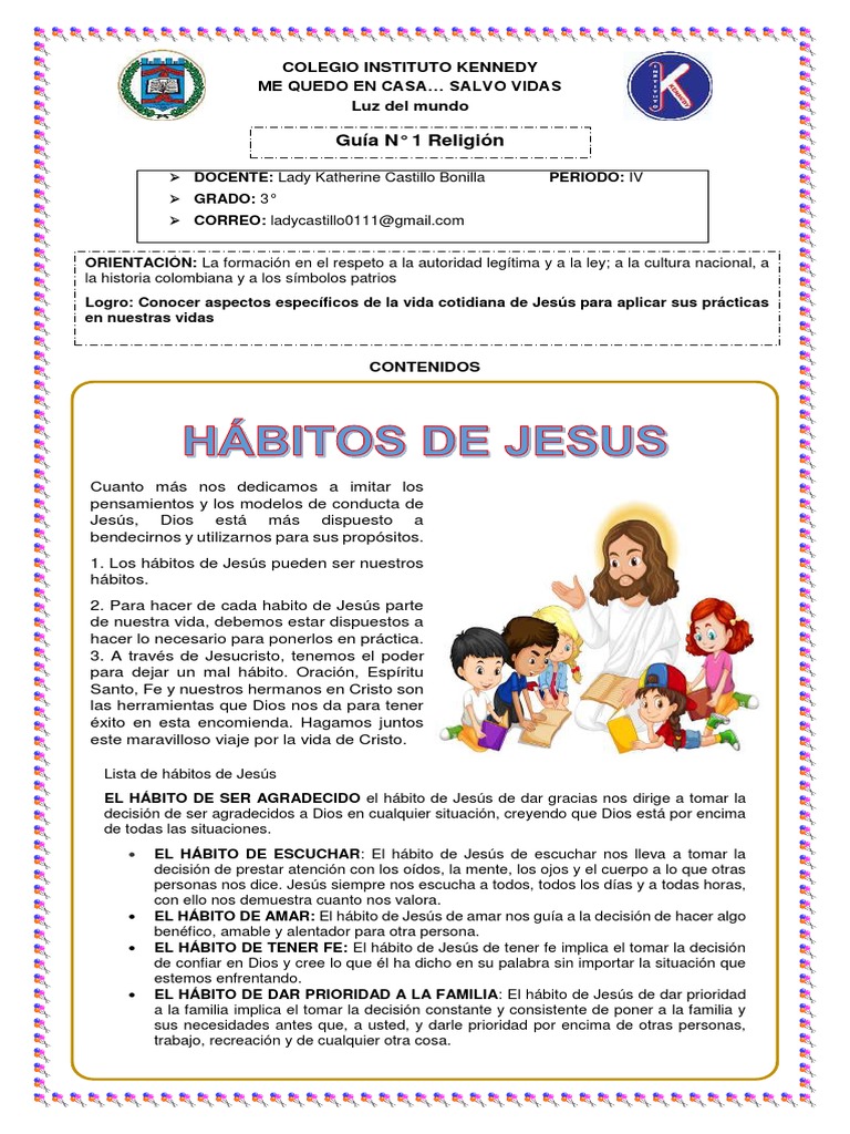 Guía sobre los hábitos de Jesús para aplicar en la vida cotidiana | PDF ...