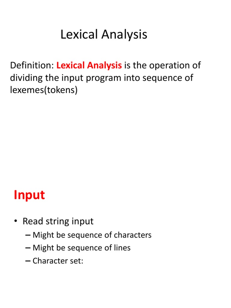 Understanding Lexical Analysis | PDF | Computing | Theoretical Computer ...