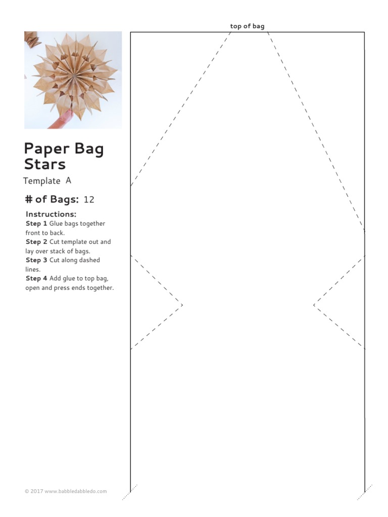 Image 2 for Paper Bag Star Template