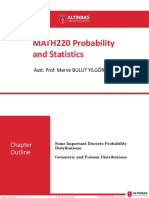 MATH220 Probability and Statistics: Asst. Prof. Merve BULUT YILGÖR