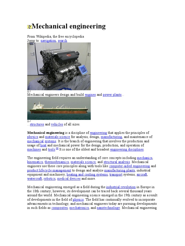 Mechanical Engineering PDF Mechanical Engineering Bachelor's Degree