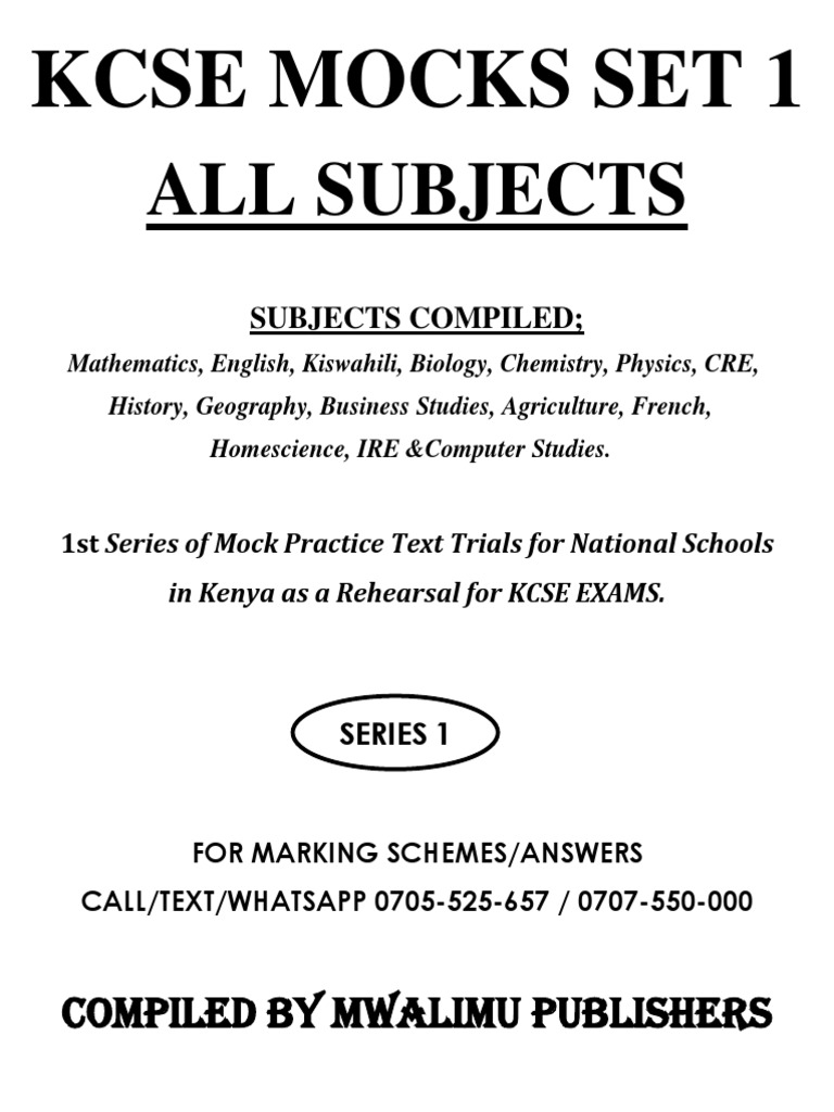 Kcse Mocks Set 1 | PDF | Genotype | Tissue (Biology)