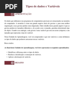 Tipos de dados e Variáveis