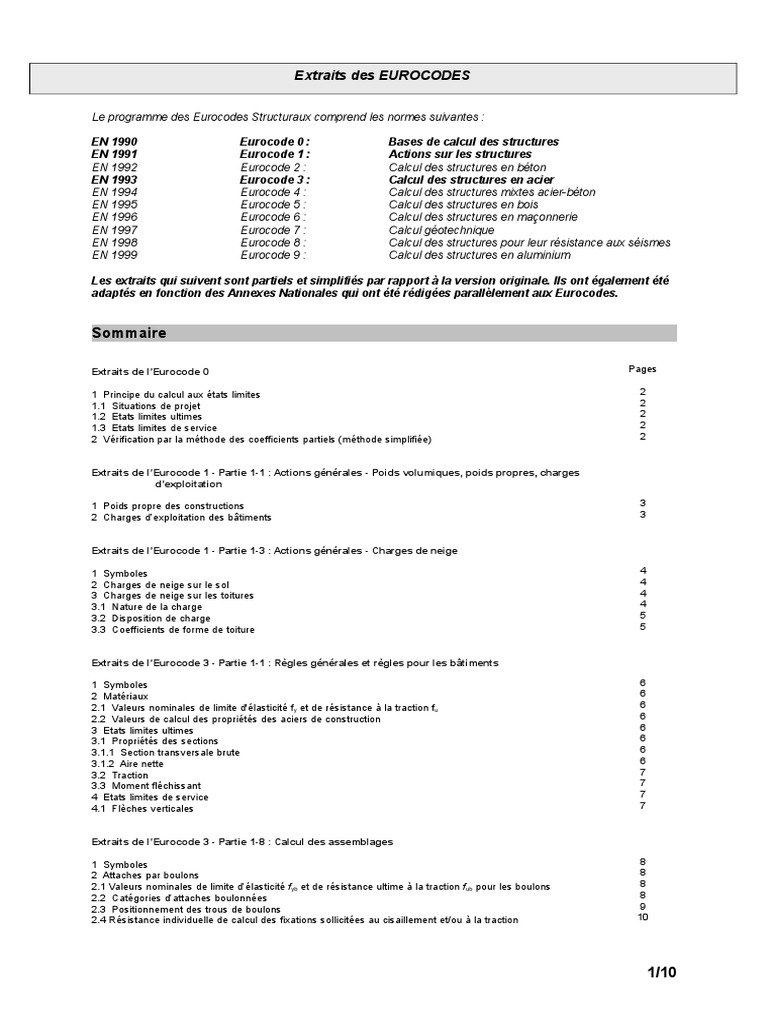 Extraits de l'Eurocode 3 sur l'acier | PDF | Résistance des matériaux ...