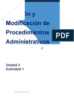 Creación y Modificación de Procedimientos Administrativos Unidad 2 Actividad 1