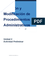 Creación y Modificación de Procedimientos Administrativos Unidad 2 Actividad Preliminar