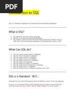 Introduction To SQL