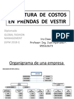 Estructura Costos Prendas - Clase 1ra 2018 I