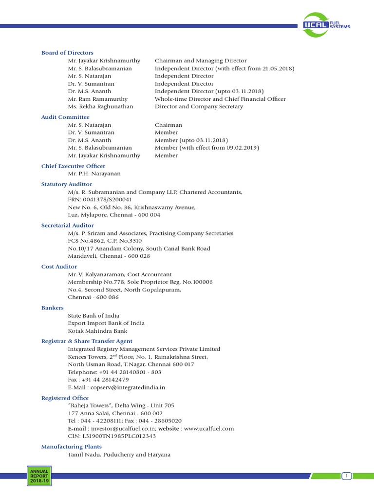 Ucal Fuel AR 2019 PDF Dividend Audit