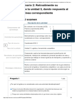 Examen - (AAB01) Cuestionario 2 - Retroalimente Su Aprendizaje Sobre La Unidad 3, Dando Respuesta Al Cuestionario en Línea Correspondiente 10-10